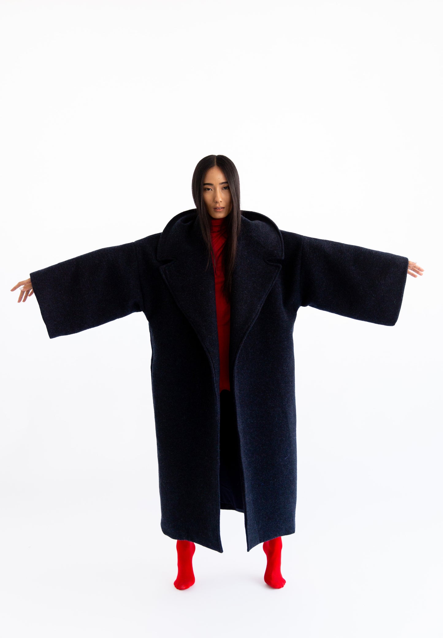 Navy Blue Blanket Coat