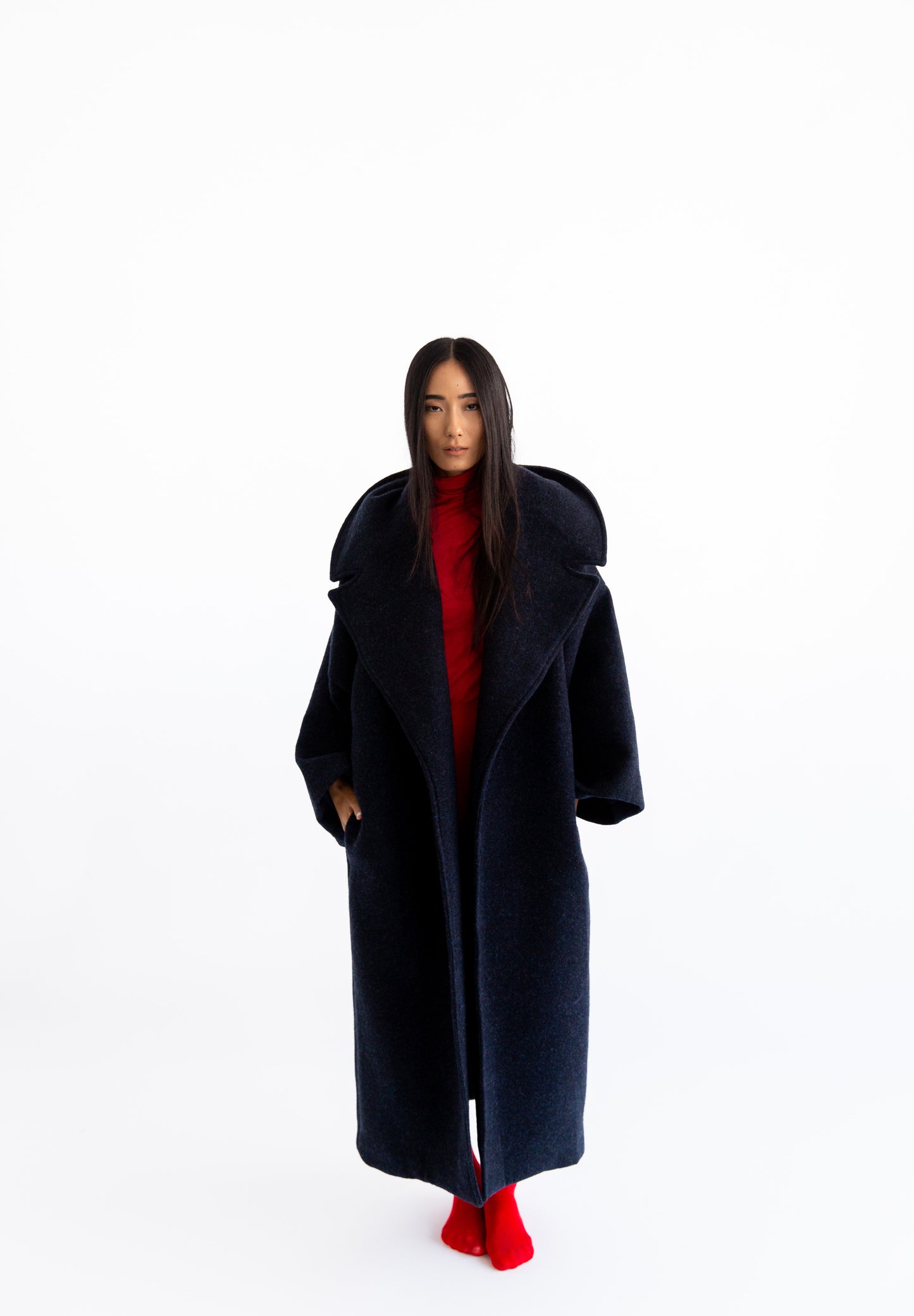 Navy Blue Blanket Coat