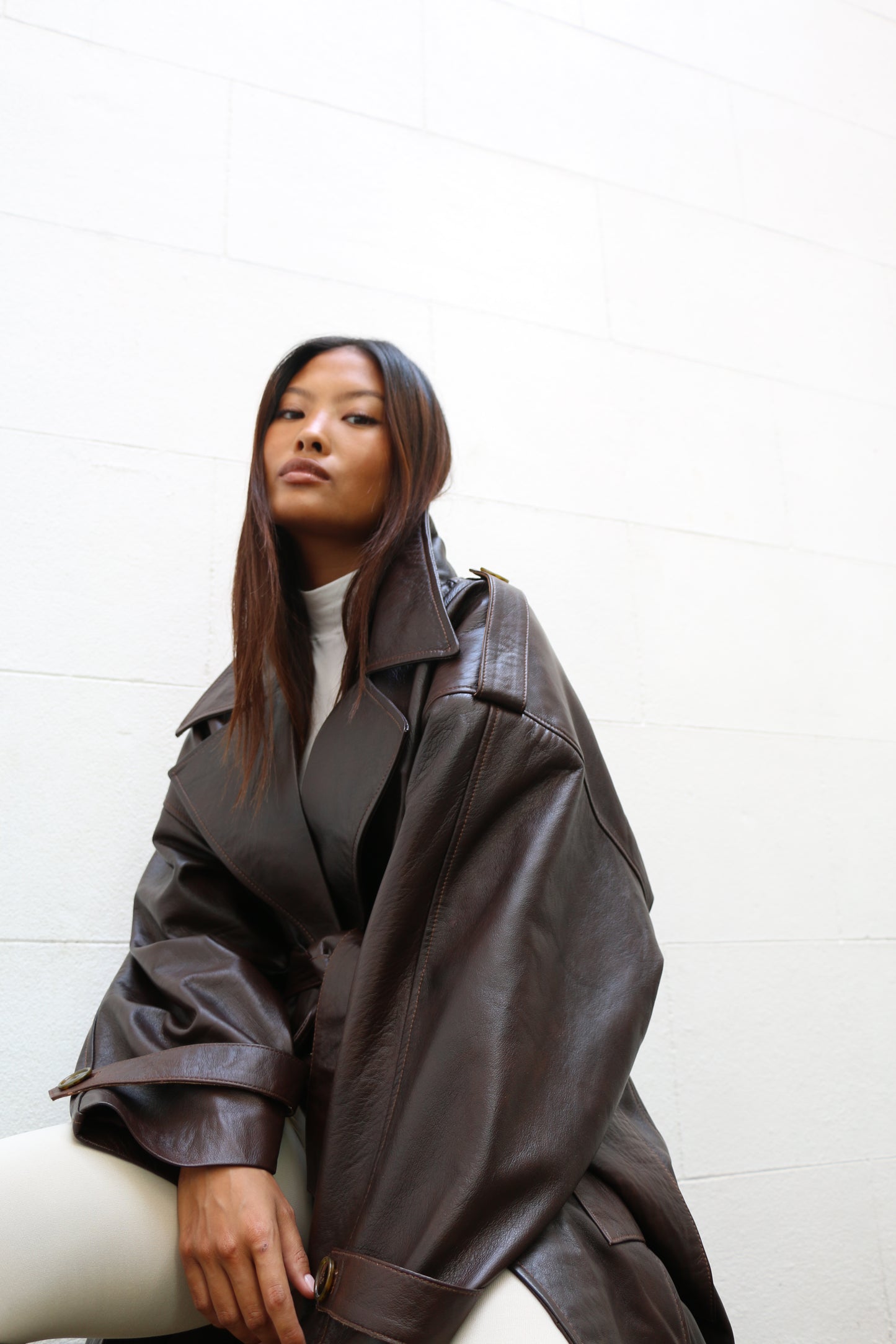 Leather Trench, oversized - Archive/Sample Sale