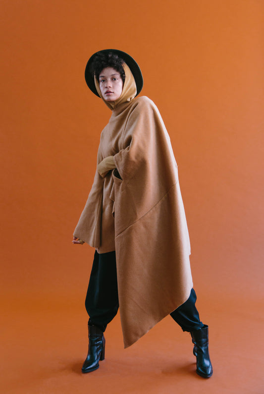 Beige Wool Shawl coat - Archive/sample sale