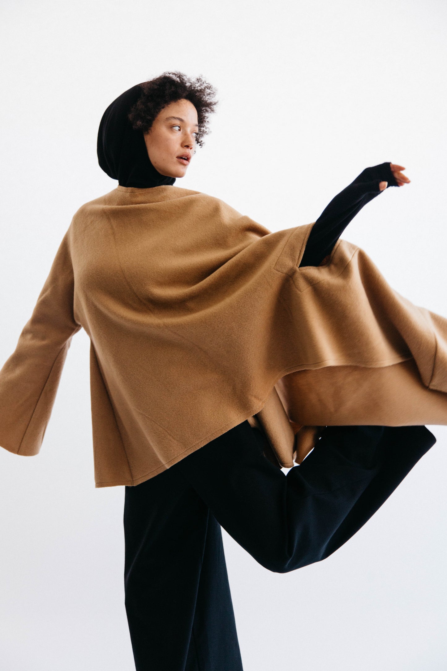 Beige Wool Shawl coat - Archive/sample sale